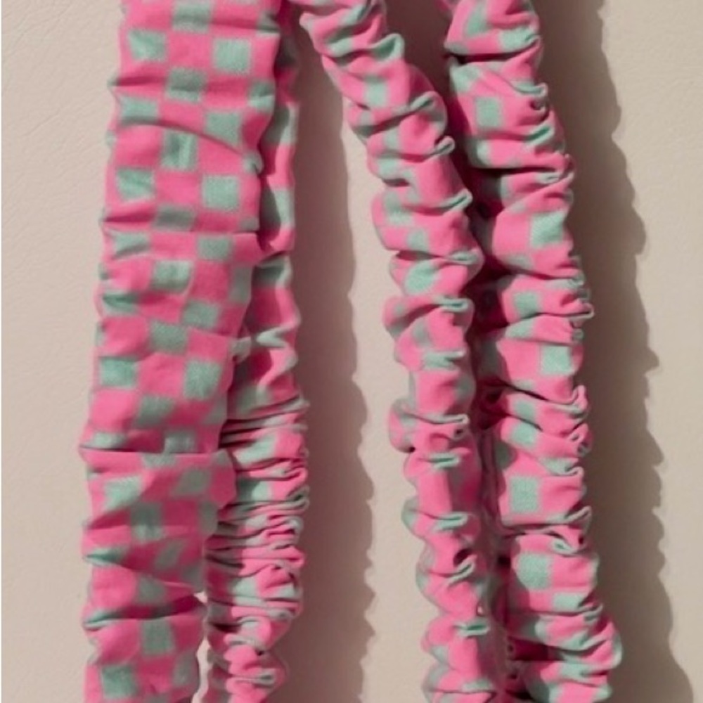 Pink and Green Checked Lanyard